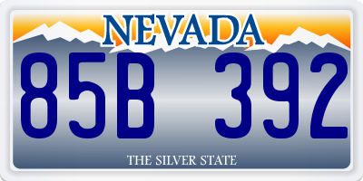 NV license plate 85B392