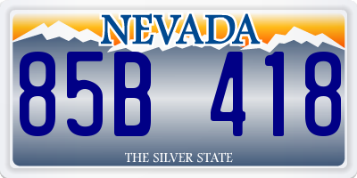NV license plate 85B418