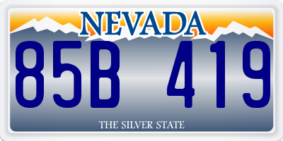 NV license plate 85B419