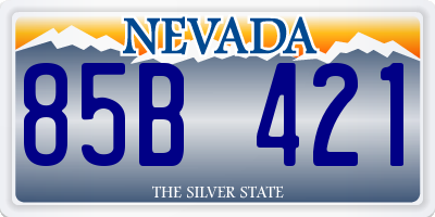 NV license plate 85B421