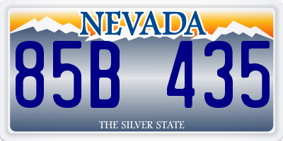 NV license plate 85B435