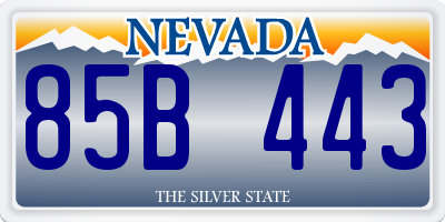 NV license plate 85B443
