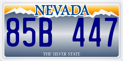 NV license plate 85B447
