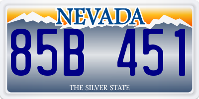 NV license plate 85B451