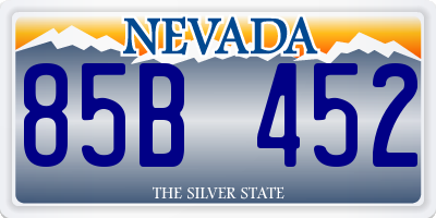 NV license plate 85B452