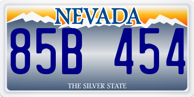 NV license plate 85B454