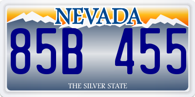 NV license plate 85B455