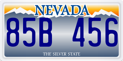NV license plate 85B456