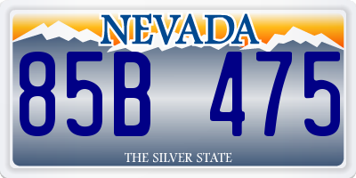 NV license plate 85B475