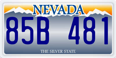 NV license plate 85B481