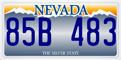 NV license plate 85B483