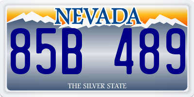 NV license plate 85B489