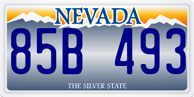 NV license plate 85B493