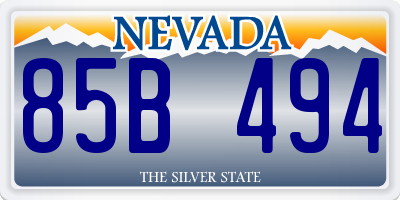 NV license plate 85B494