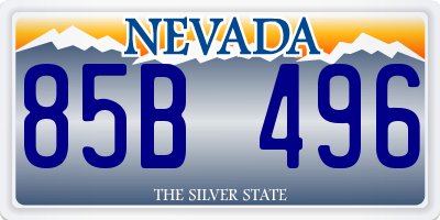 NV license plate 85B496