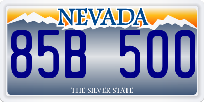 NV license plate 85B500