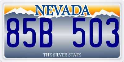 NV license plate 85B503