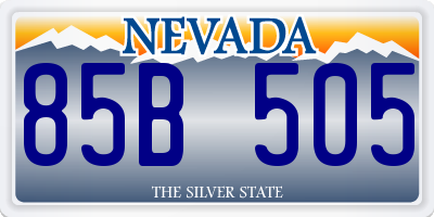NV license plate 85B505