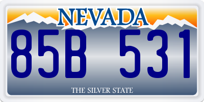 NV license plate 85B531