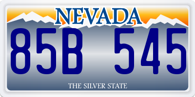 NV license plate 85B545