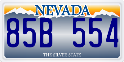NV license plate 85B554