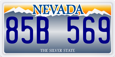 NV license plate 85B569