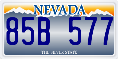 NV license plate 85B577