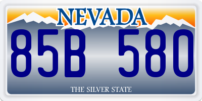 NV license plate 85B580