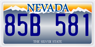 NV license plate 85B581