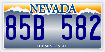 NV license plate 85B582