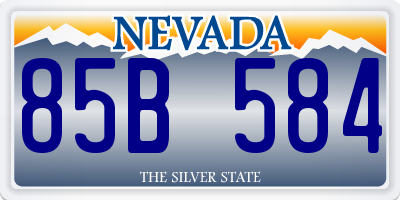 NV license plate 85B584