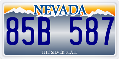 NV license plate 85B587