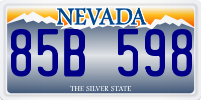 NV license plate 85B598