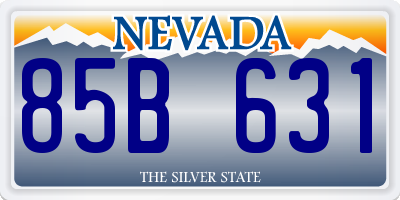 NV license plate 85B631