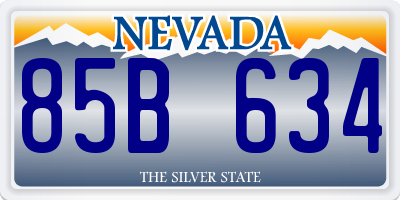 NV license plate 85B634