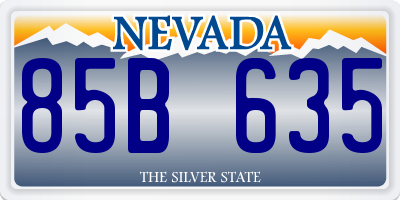 NV license plate 85B635