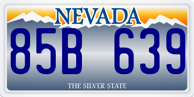 NV license plate 85B639