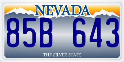NV license plate 85B643