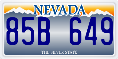 NV license plate 85B649