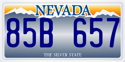 NV license plate 85B657