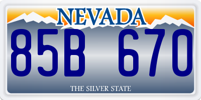 NV license plate 85B670