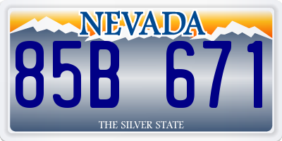NV license plate 85B671
