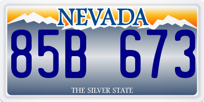 NV license plate 85B673