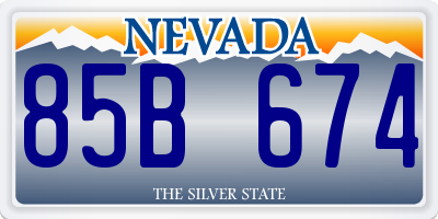 NV license plate 85B674