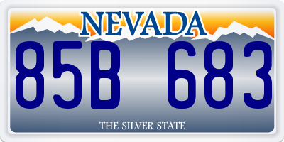 NV license plate 85B683