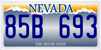 NV license plate 85B693