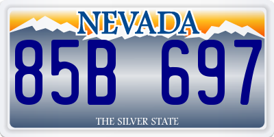 NV license plate 85B697