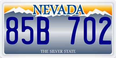 NV license plate 85B702