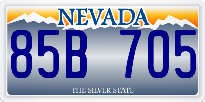 NV license plate 85B705