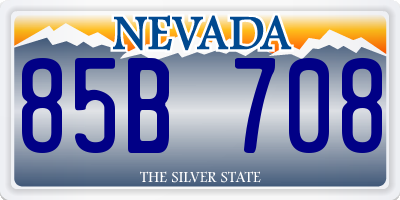 NV license plate 85B708